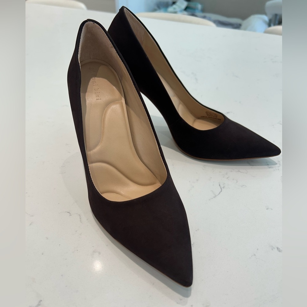 Gianni Bini Sampras Nubuck Pointed Toe Brown Suede Pumps 🤎 Classic Heels | Sz 8 - Picture 3 of 11